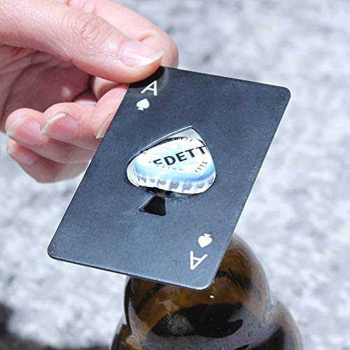 Anything & Everything Casino Poker Bottle/Bar/Beer/Soda Steel Opener Credit Card Size(8.5 * 5.5 * 0.1) (Black)