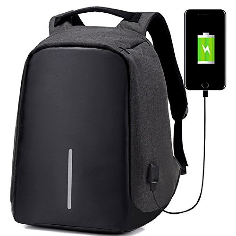 Anything & Everything Anti-Theft Water Resistant Travel Backpack Suitable for Laptop, Camera, College Bag (with USB Charging Point) - Black (47cm)