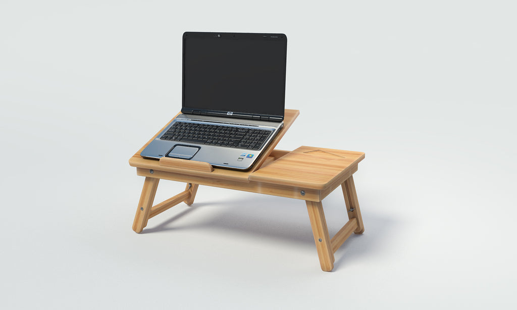 Anything & Everything Foldable Laptop Table | Table Mate | Portable Laptop Bed Table with Adustable Height (Natural)