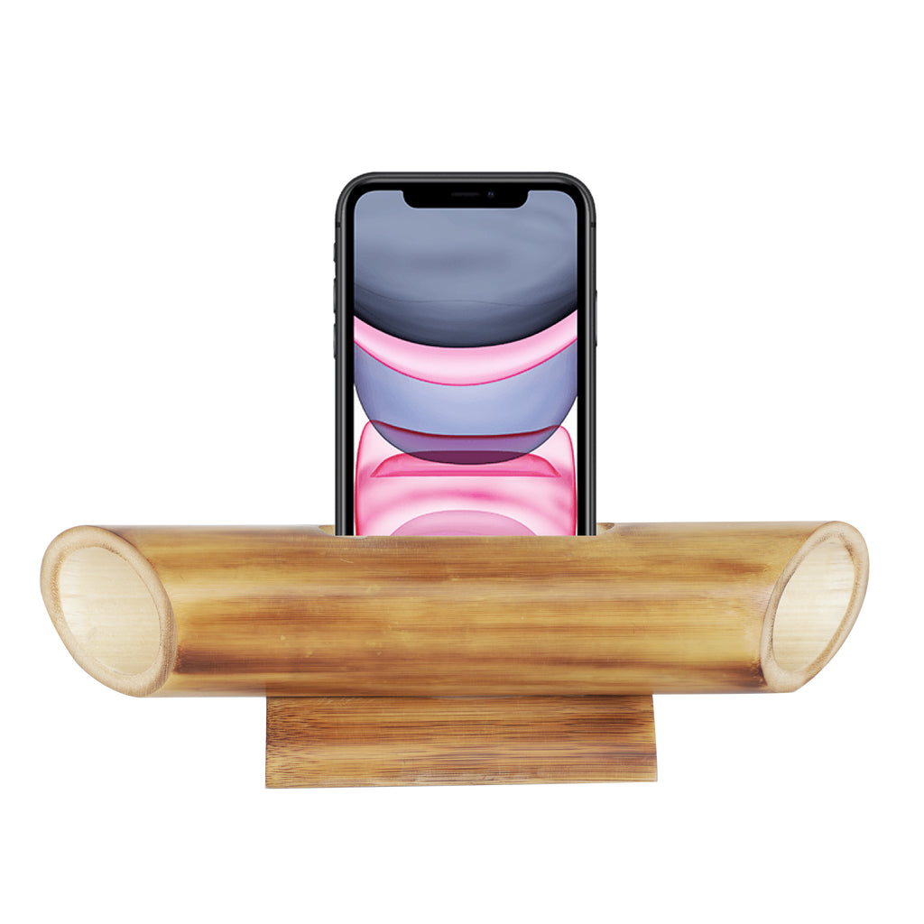Anything & Everything Bamboo Mobile Stand with Speaker Electricity-Free, 100% Natural, Eco-Friendly