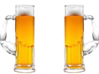 Anything & Everything Tallest Muscle Man Beer Mug / Beer Glass (600 ml, Pack of 2)