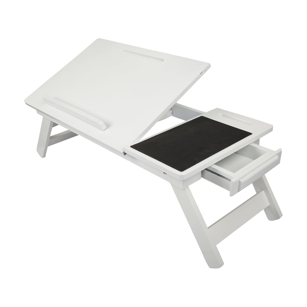 Anything & Everything Laptop Table for Home Multi-Function Portable Tablet Dock Stand, Mobile Holder & Mouse Pad (White)