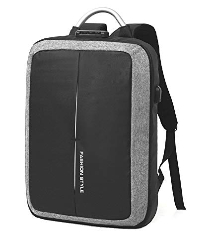 Anything & Everything Anti-Theft Backpack with Combination Lock, USB Charging Port, Travel Bag, Laptop Bag - Grey