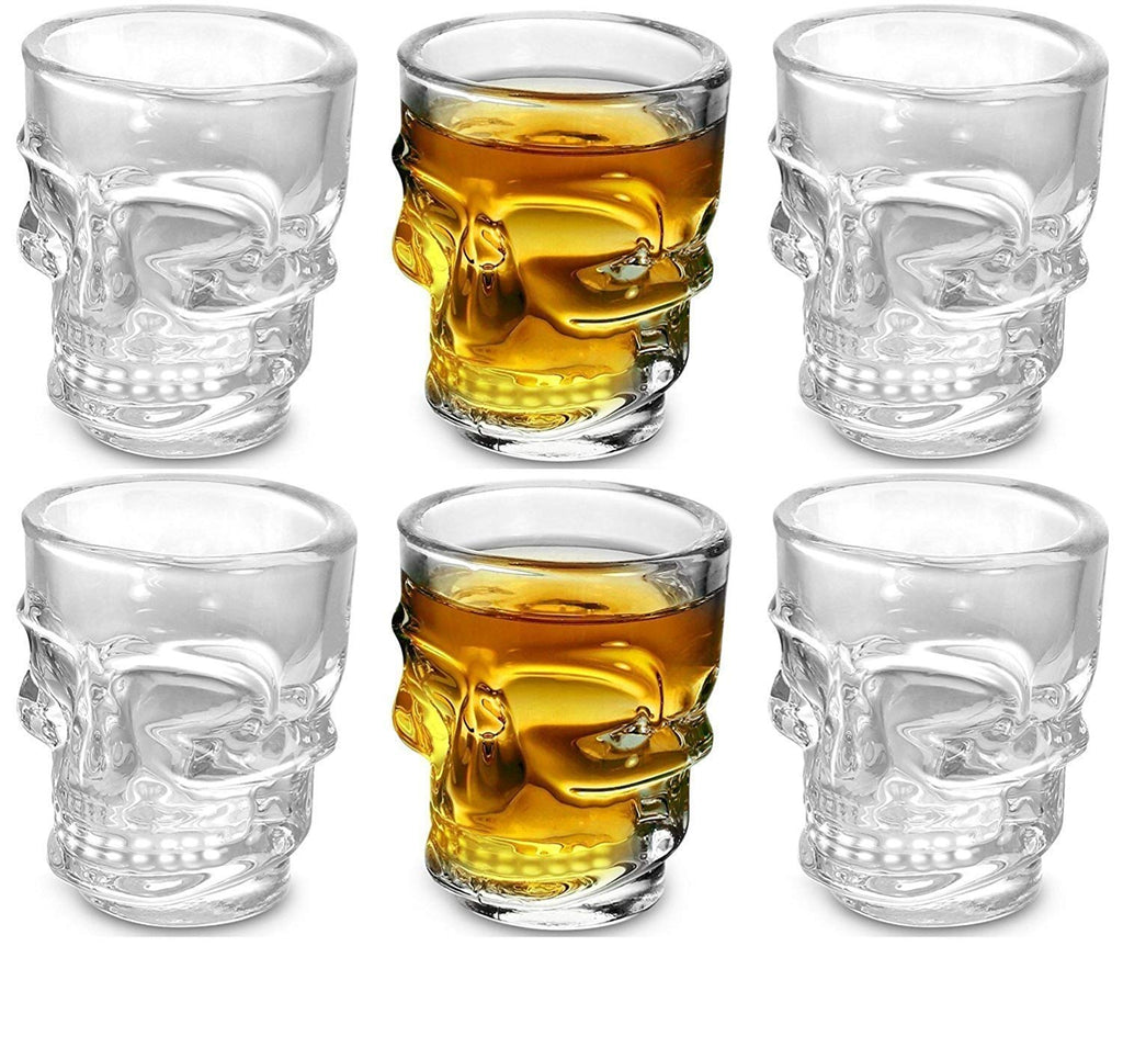 Anything & Everything Skull Shot Glasses Set of 6 - Shot Glass for Vodka, Whiskey, and Wine – 48 ML