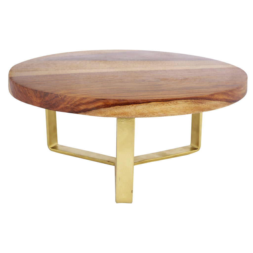 Anything & Everything Natural Wooden Handcrafted Cake Stand for Dining Table & Parties for Serving Cake, Dessert, Pizza, Cup Cakes, Muffins (12 Inch)