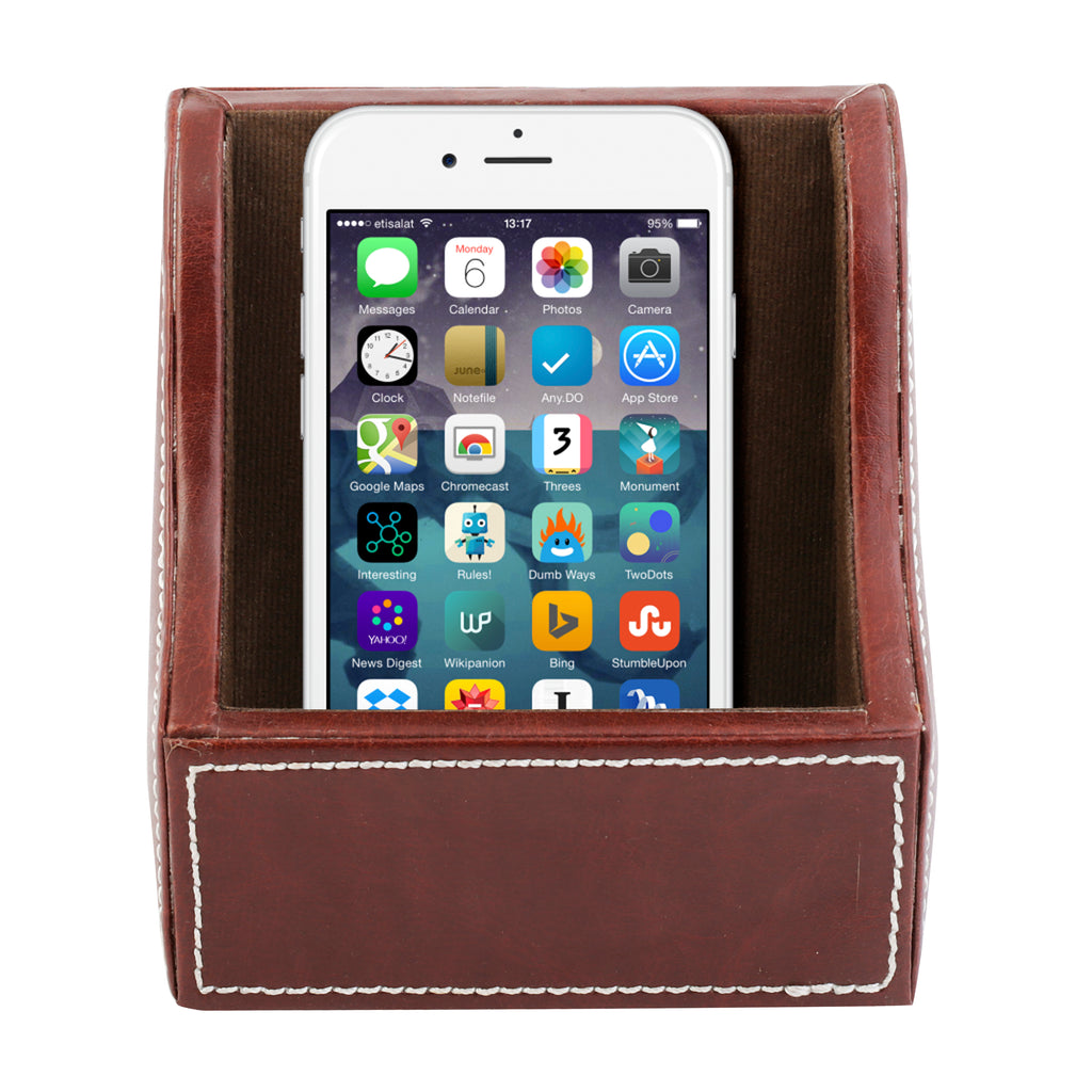 Anything & Everything PU Leatherette Mobile Stand and Holder (Brown)