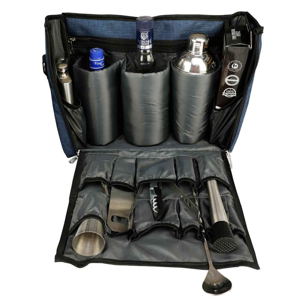 Anything & Everything Travel Bar Kit Bag | Easy to Carry Portable Mini Liquor Tool Set | Accessories for Picnics and Trips (Only Bag)